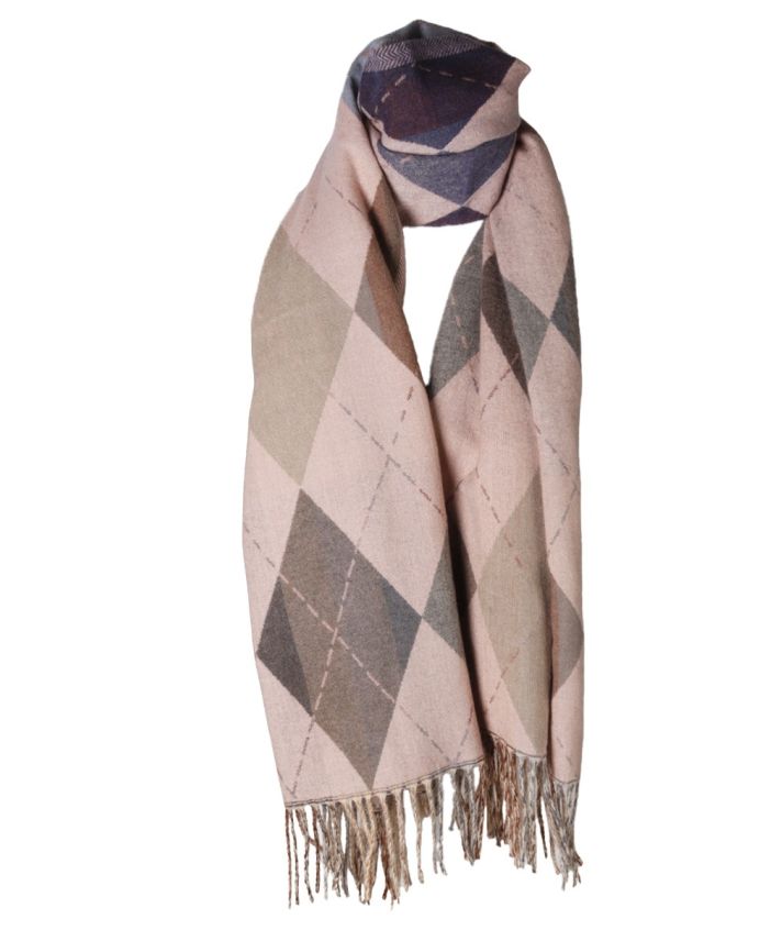 Wol-blend sjaal met wyber ruit