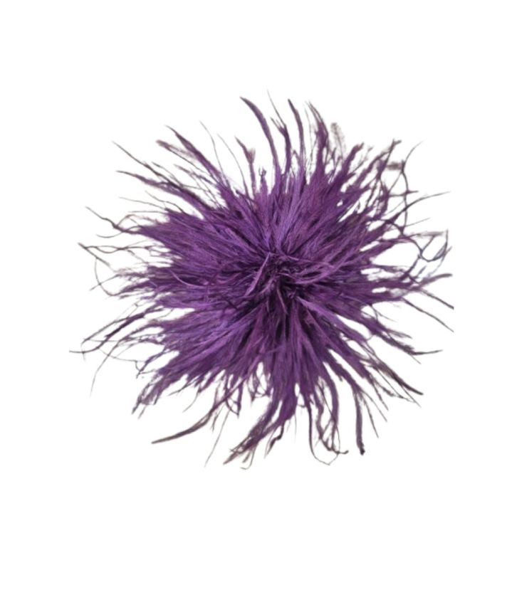 Veren broche / corsage in paars