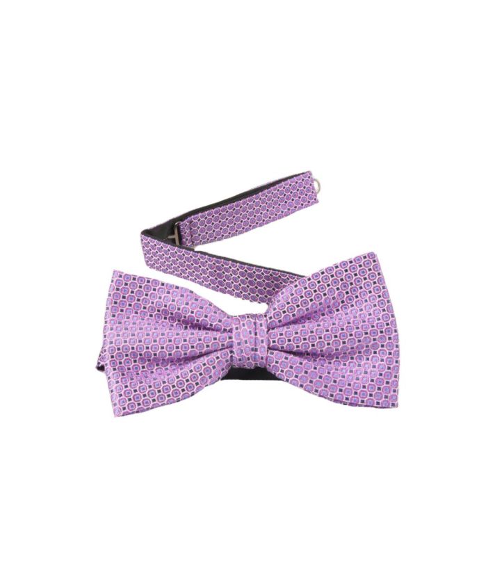 Paarse zijden strik met jacquard geweven Oxfort motief