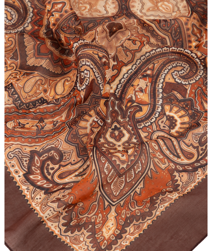 Zijde-blend sjaal met paisleyprint