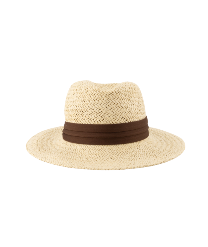 Mauritius raffia zomerhoed in donkerbruin