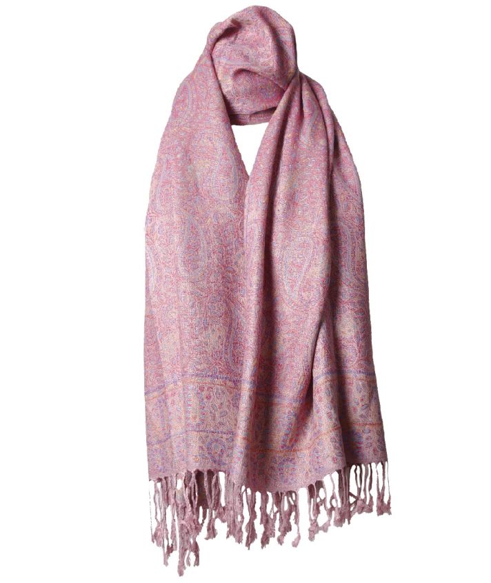 Lotta Pashmina met paisley patroon in roze