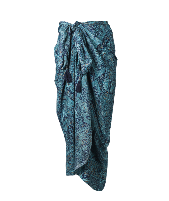 Sarong met paisleyprint en kwastjes