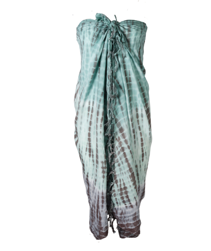 Sarong met tie-dye print in turquoise