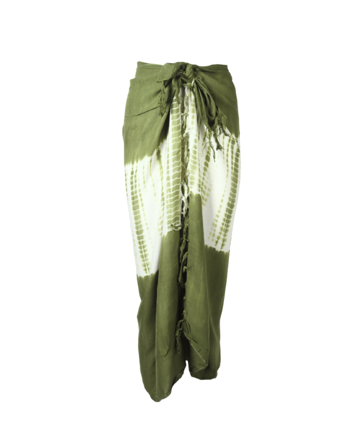 Sarong met tie-dye print in groen