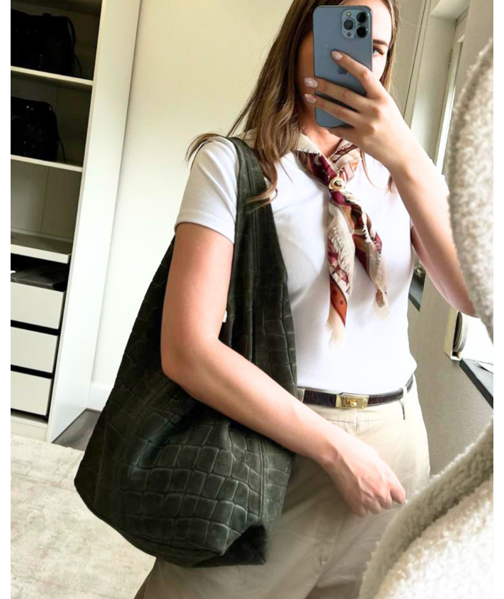 Suède croco shopper