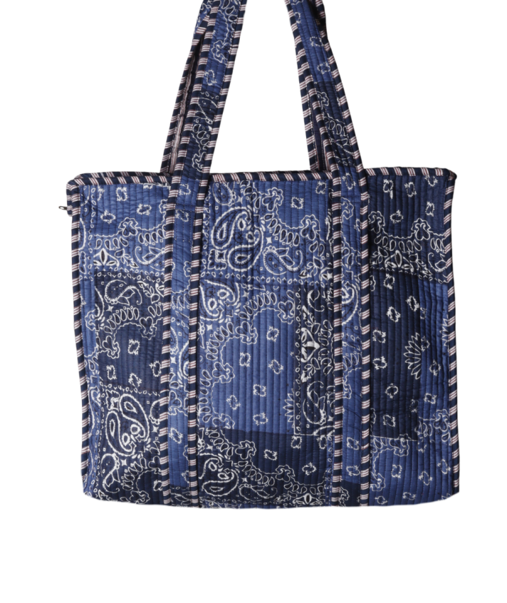 Gewatteerde shopper tas met bandana print