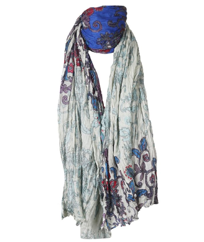 Katoenen jadegroene sjaal met paisley print