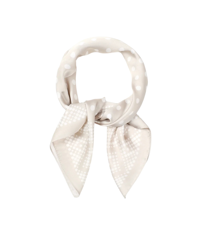 Mixed polkadot satijnen sjaaltje