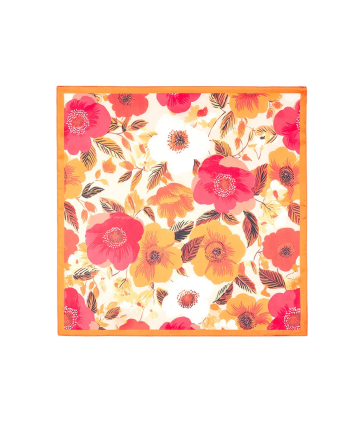 Satijn sjaaltje met tropical print