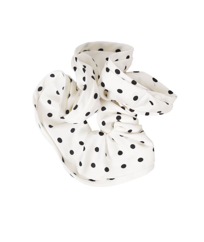 XL satijnen scrunchie met stippen