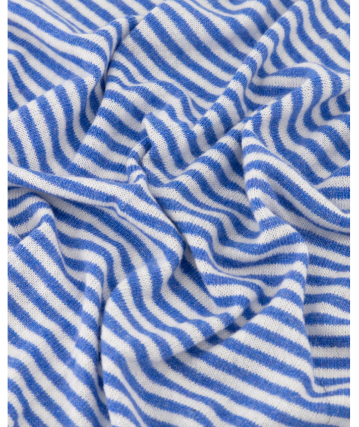 Kasjmier-mix sjaal met strepen in blauw en ivoor