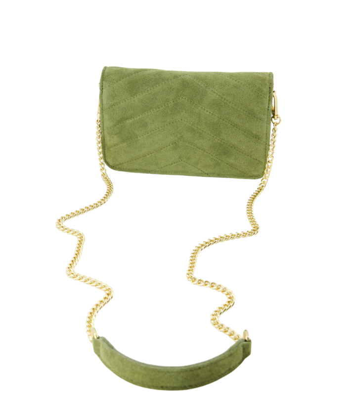 Louise suède clutch/crossbody tas - groen