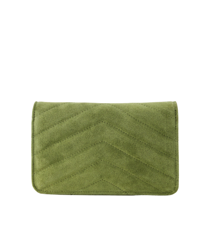 Louise suède clutch/crossbody tas - groen