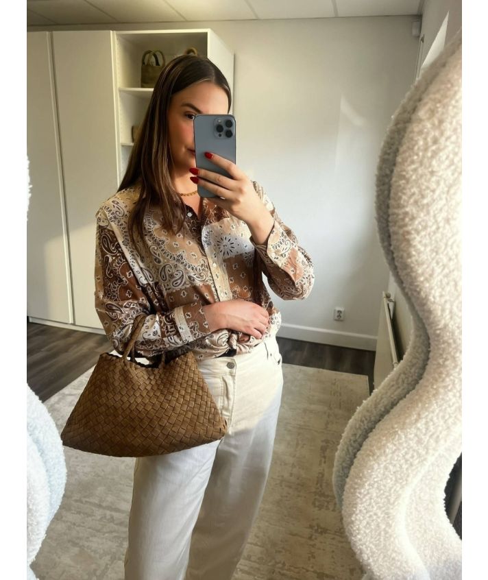 Blouse met bandana print