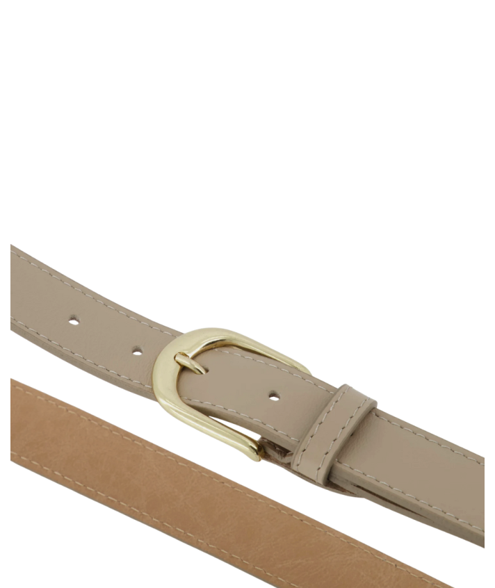 Marley Grain Lederen Basic Riem in taupe