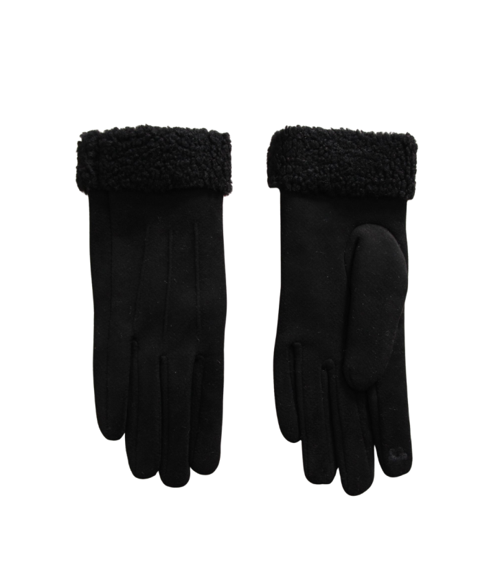 Classic handschoenen met teddyvoering in zwart