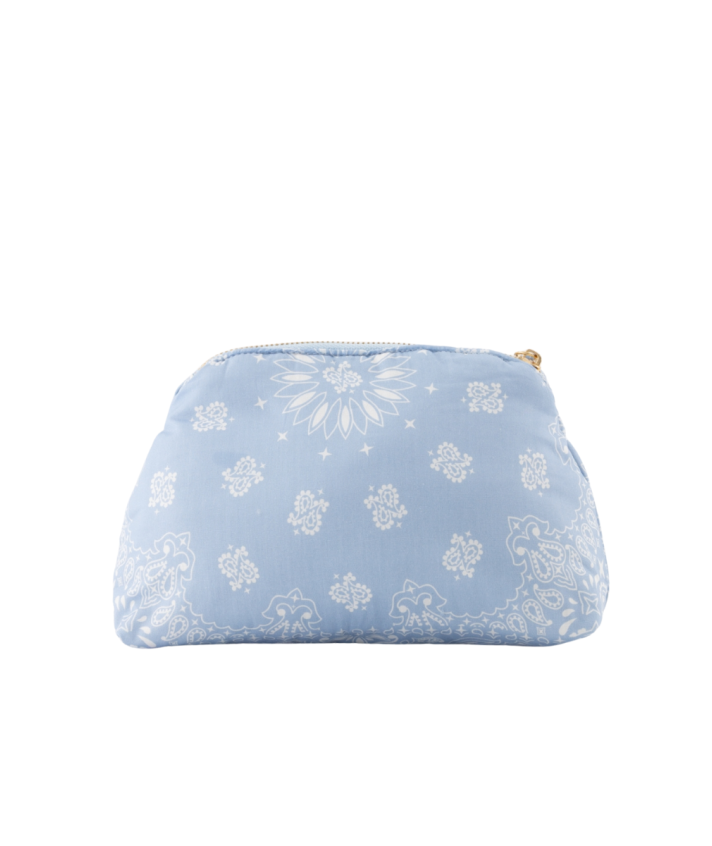 Senna make up tas met bandana print in lichtblauw