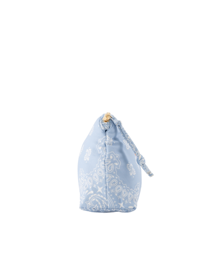Senna make up tas met bandana print in lichtblauw