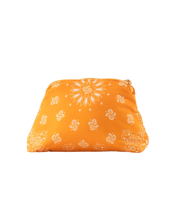 Senna make up tas met bandana print in oranje