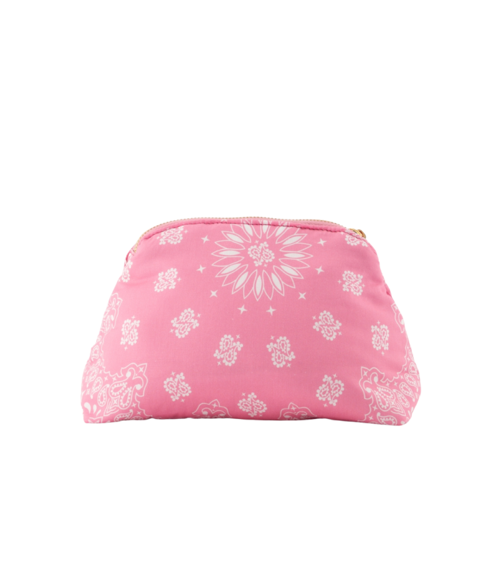 Senna make up tas met bandana print in roze