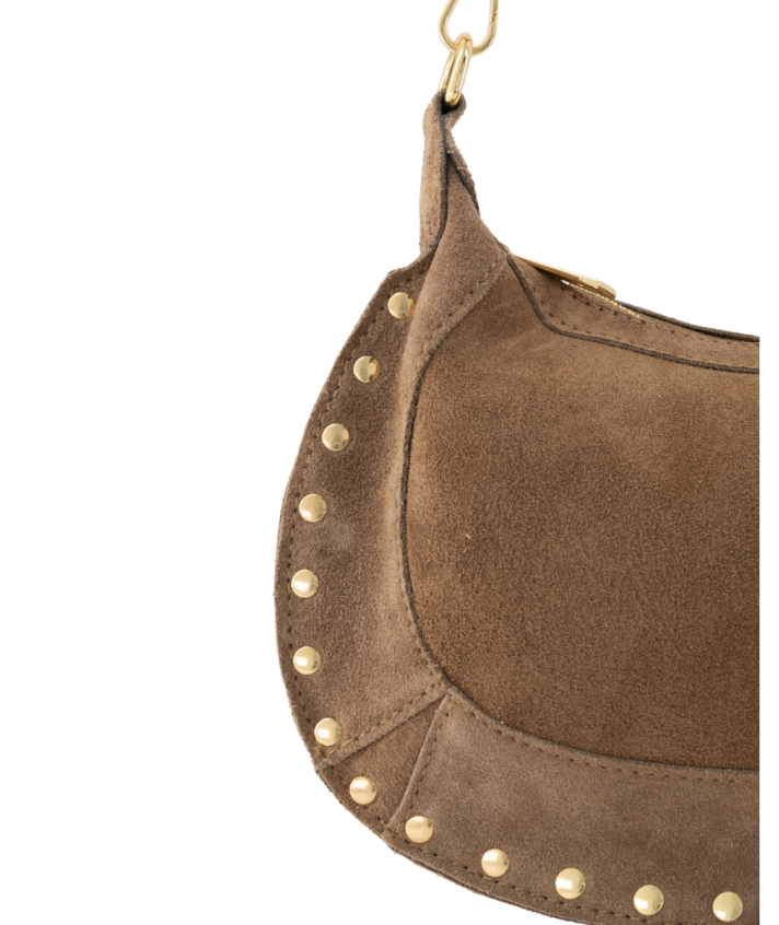 Lio schoudertas met studs in taupe