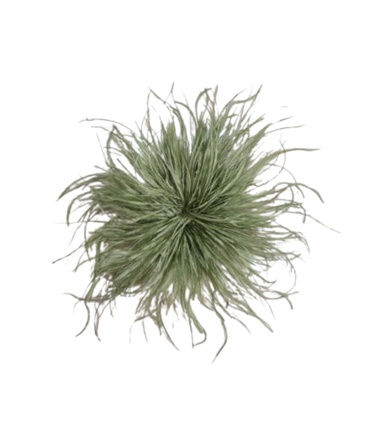 Veren broche / corsage in olijfgroen