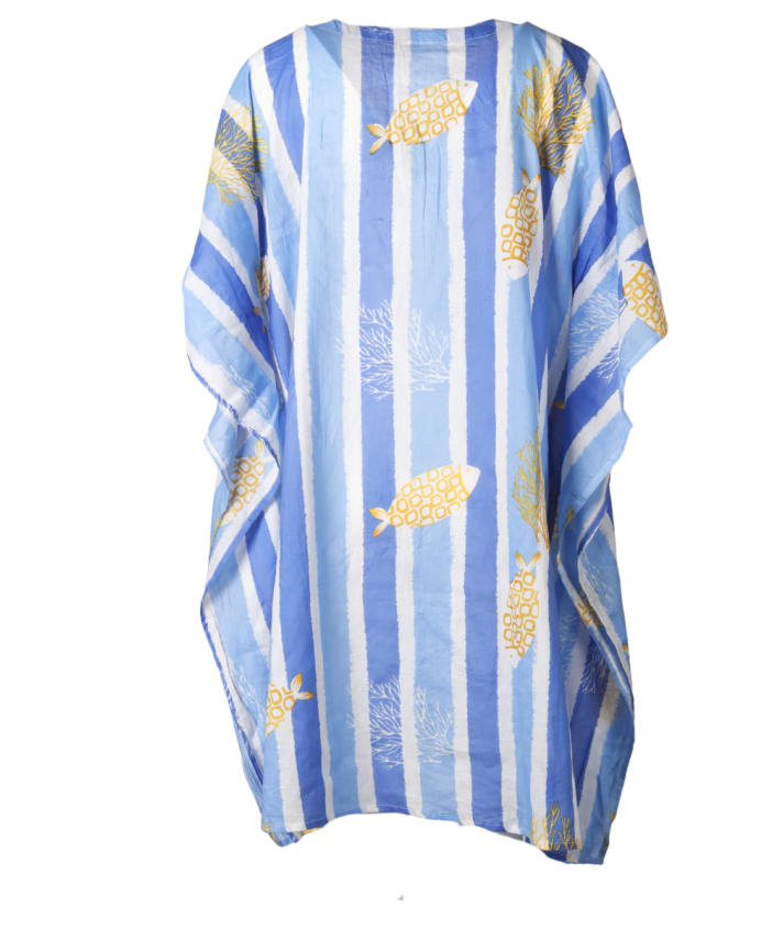 Kaftan met vissenprint
