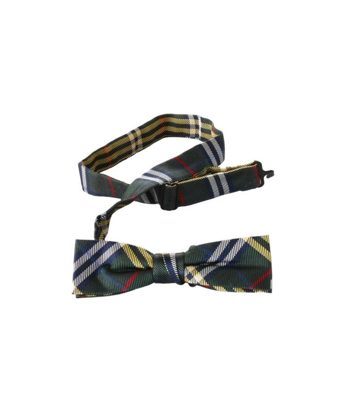Vlinderstrik groen gele tartan model 