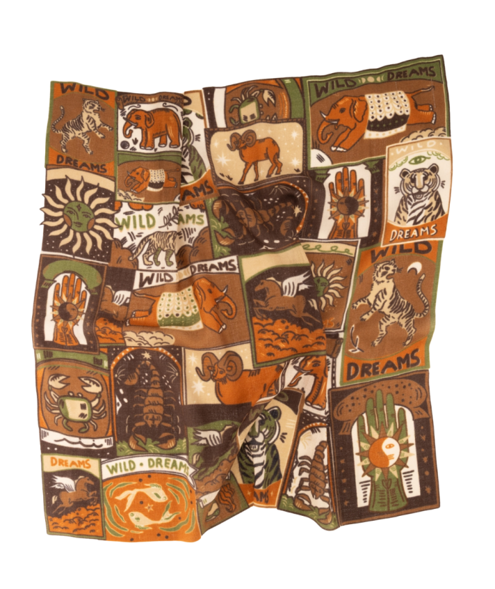 Merinowollen sjaaltje met Fantasy print