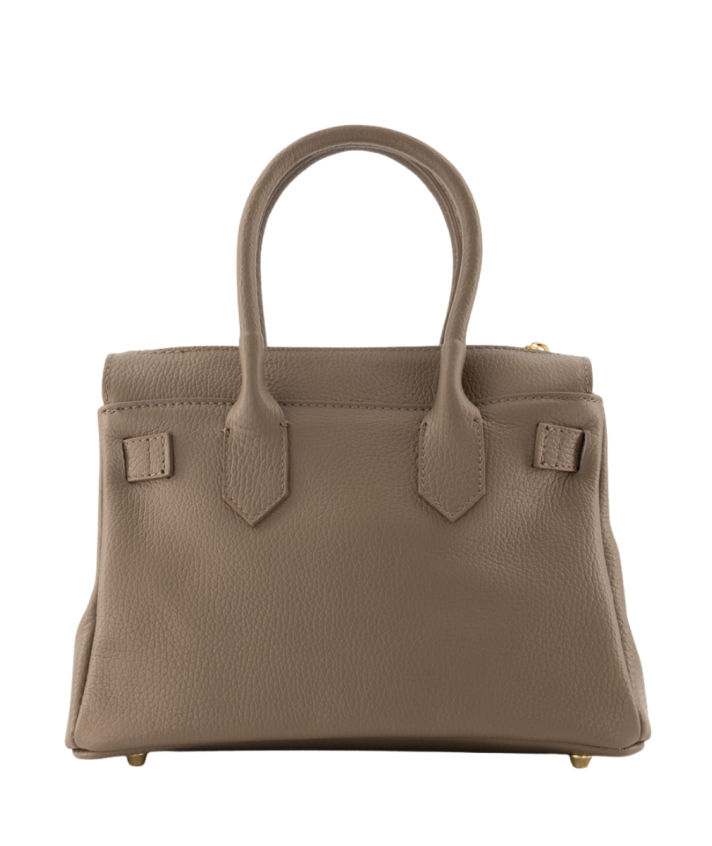Yara lederen handtas in truffel