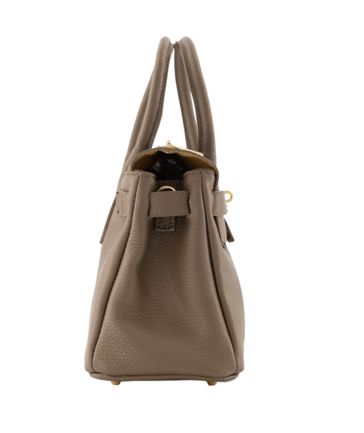 Yara lederen handtas in truffel