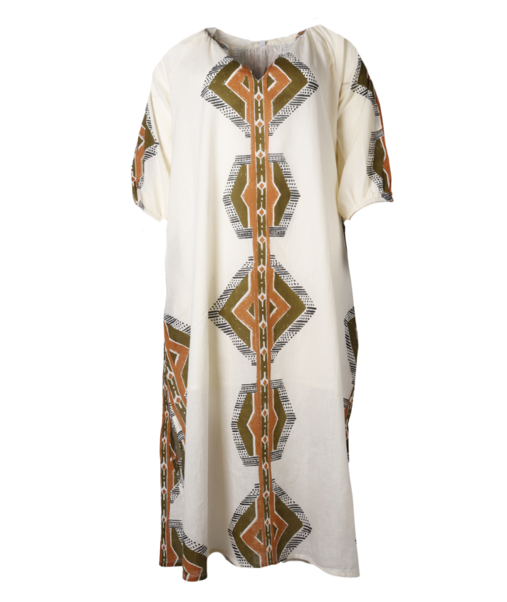 Katoenen jurk met ikat print