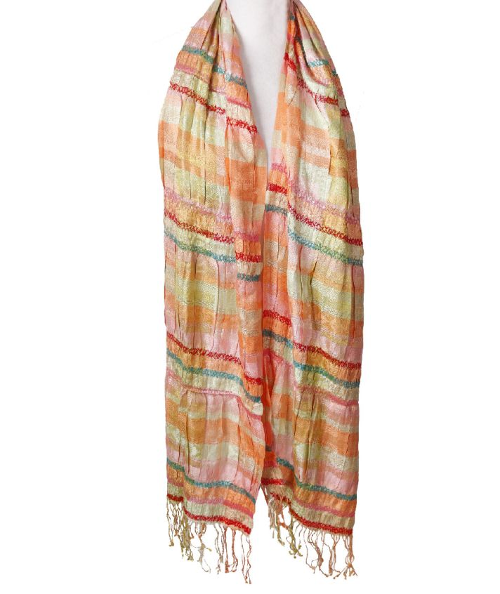 Zijden pashmina sjaal met pasteltinten