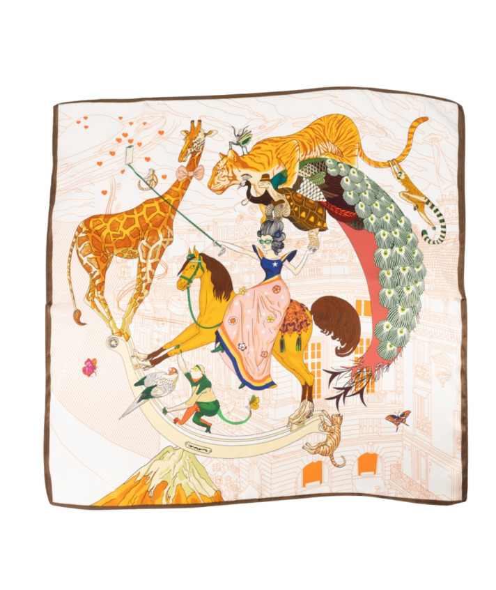 Zijden sjaaltje met circus print