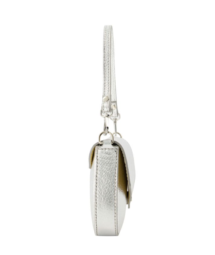 Kylie metallic lederen clutch
