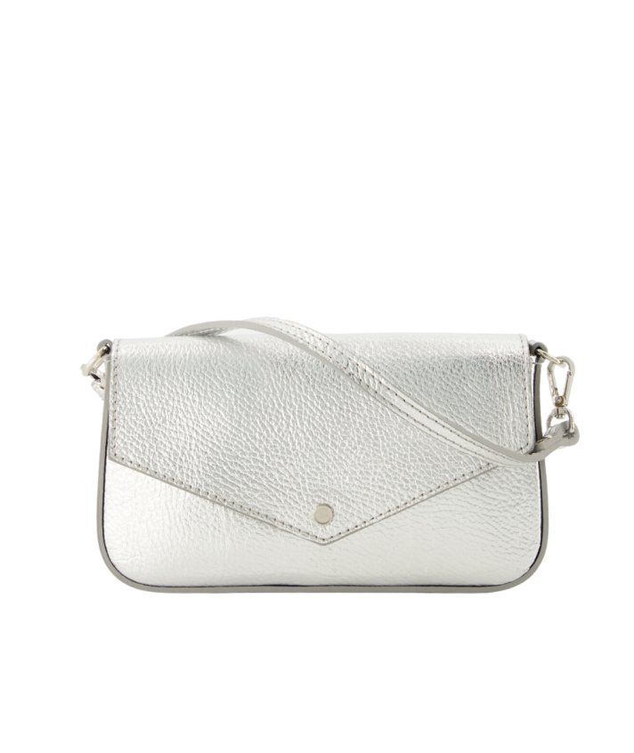 Kylie metallic lederen clutch