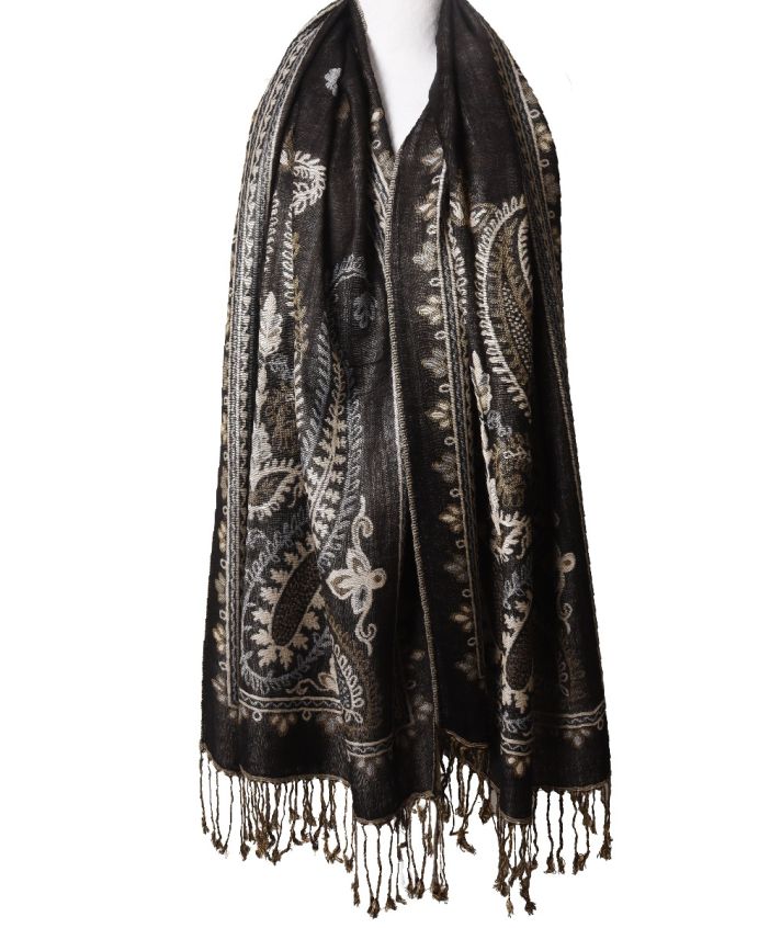 Layla pashmina sjaal met paisley motief