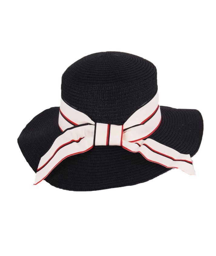 Zwarte vintage-stijl boater hoed