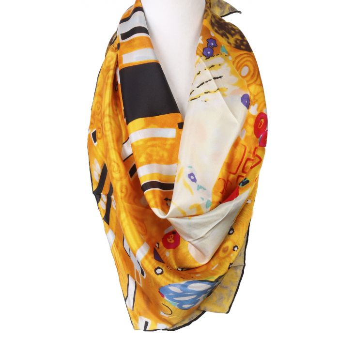 Fascinerend Woedend hobby Vierkante zijden sjaal met print van de "de Kus" - bouFFante