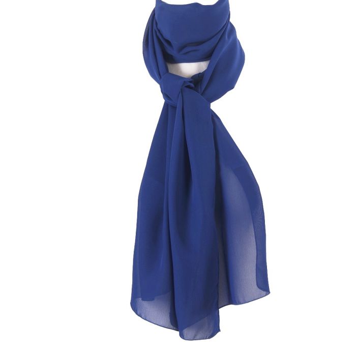 Jeansblauwe voile sjaal - bouFFante