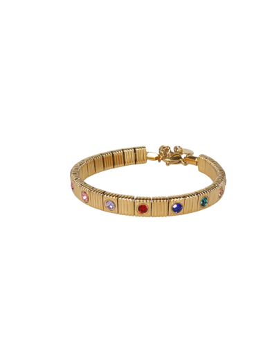 Goudkleurige armband met gekleurde strass
