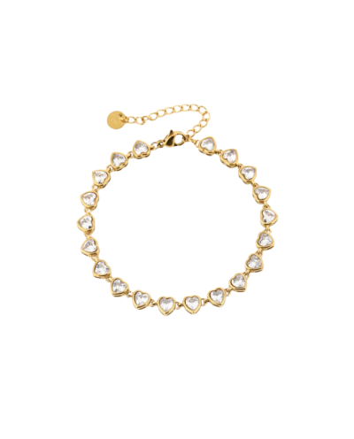 Armband met strass hartjes