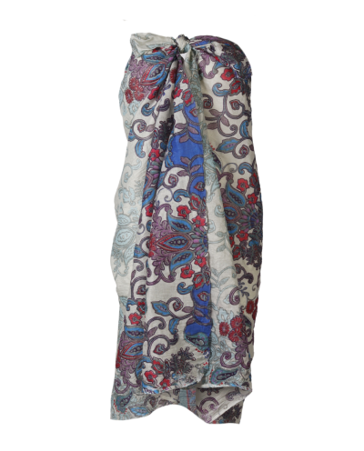 Mintgroene pareo met bloemenprint 
