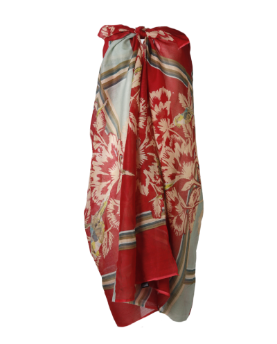 Sarong in rood met bloemenprint