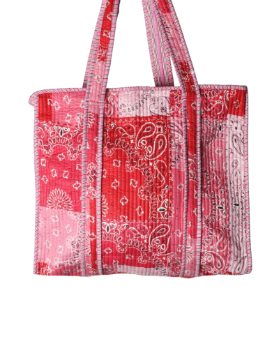 Gewatteerde shopper tas met bandana print