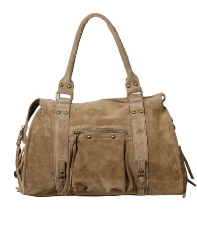 Large suède city bag