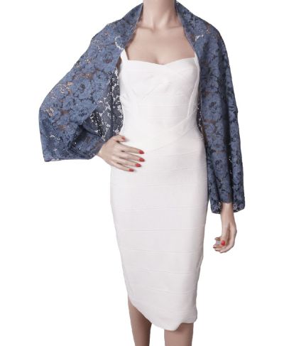 Denimblauwe kanten bolero stola