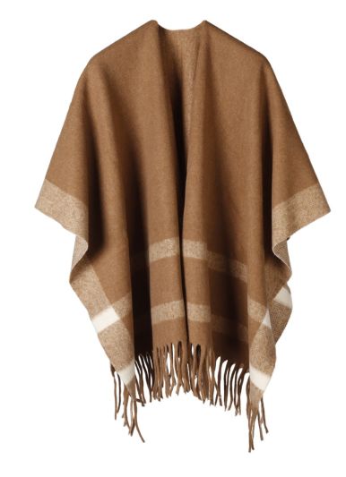 Omslagdoek/cape met grote ruit