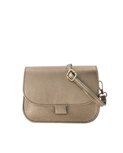 Claire metallic crossbody lederen tas